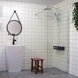 국산 욕실 화장실 강화유리파티션 투명 450 샤워부스 칸막이