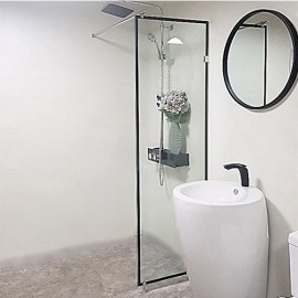 국산 욕실 화장실 강화유리파티션 블랙네모 600 샤워부스 칸막이